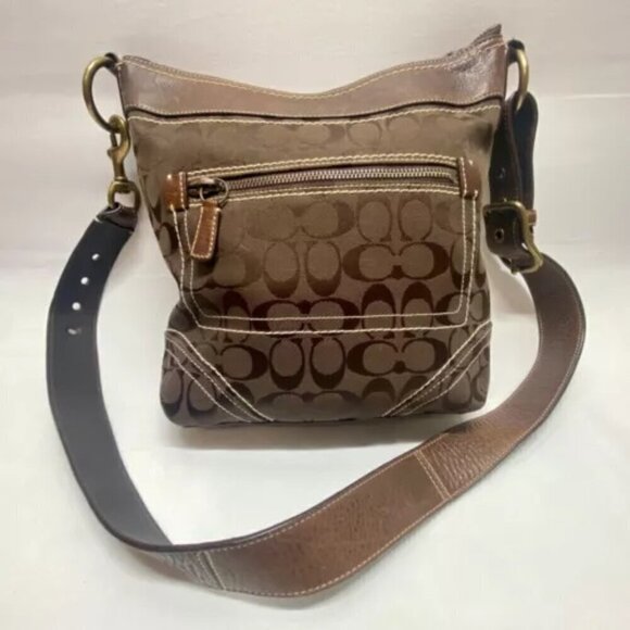 Vintage Coach Legacy Signature Convertible Bucket Duffel Bag 10403 Brown EUC - Picture 7 of 15